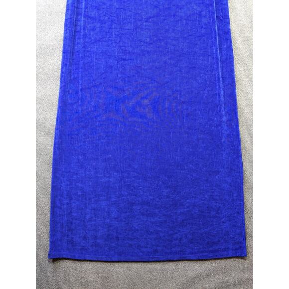 Citiknits Maxi Dress Womens XL Stretchy Pullover Minimal Slinky Full Long Cobalt - Picture 4 of 16